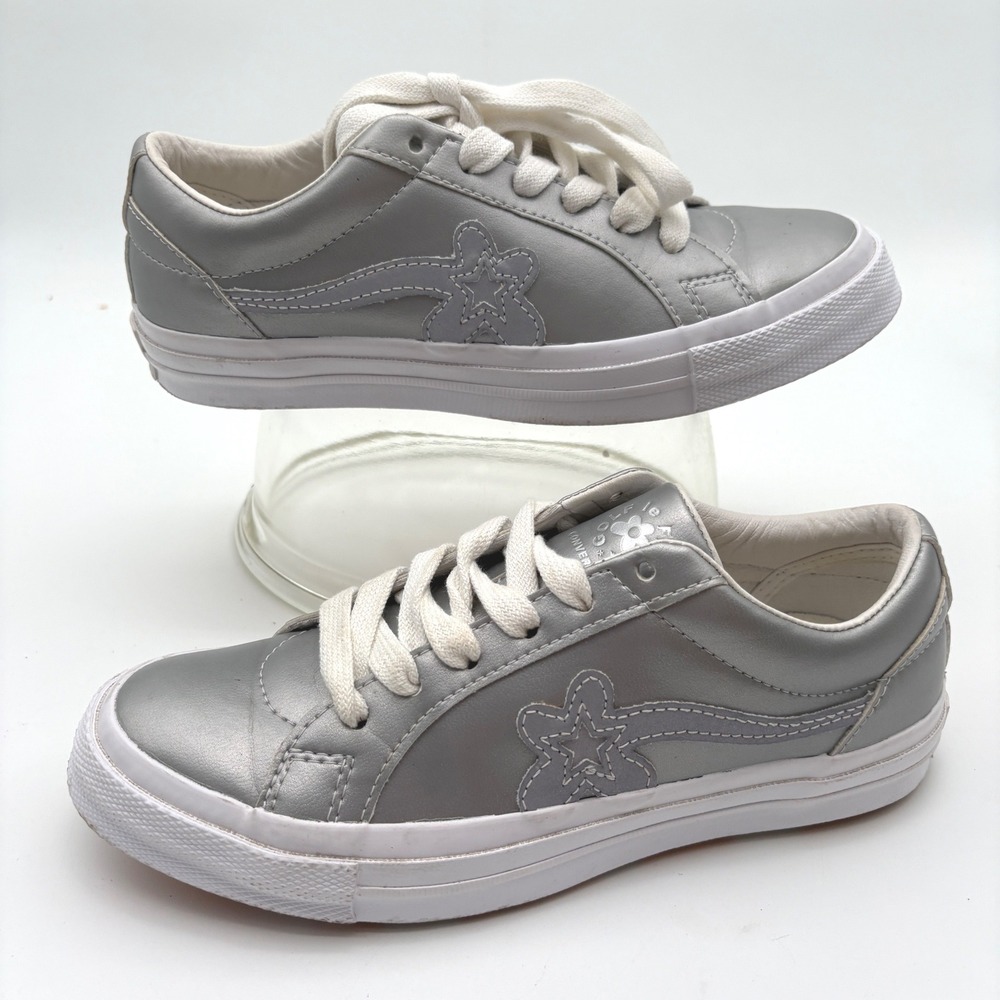 Converse Golf Le Fleur One Star Metallic Silver Sneakers‎ Tyler The Creator W 6 - Picture 3 of 12